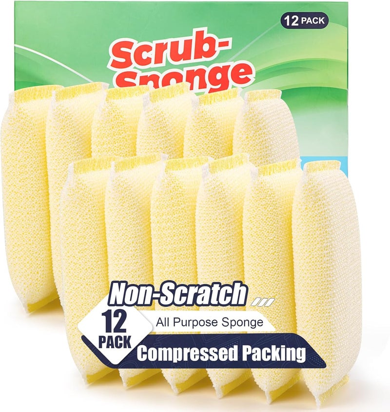 PANYEE All-Purpose Non Scratch Sponges，Sponges Kitchen for Washing and Cleaning Dishes, Non-Stick Cookware,Premium Scrub and Scrubbers，Cleaning of Kitchen, Bathroom,and Household,12Pad - Image 1